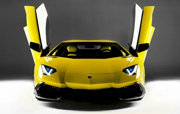 Картинка Lamborghini, двери, суперкар, передок, открытые, LP700-4, Aventador, 50 Anniversario Edition