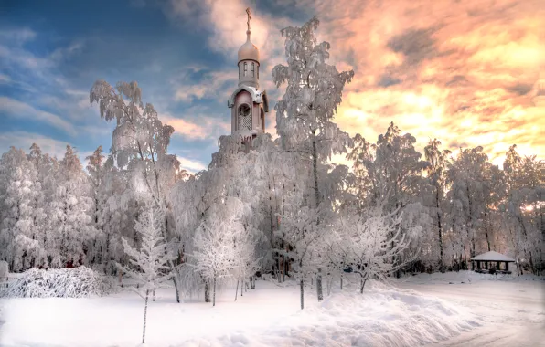 Картинка зима, Санкт-Петербург, храм