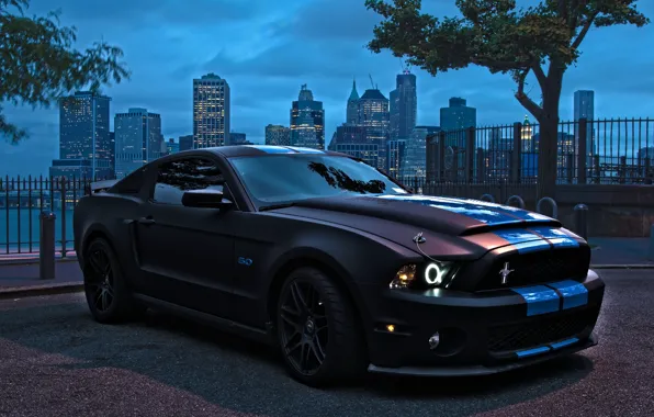 Картинка black, ford mustang, tuning