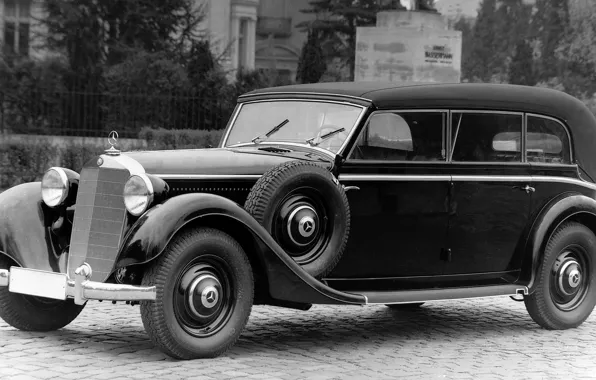 Картинка ретро, Mercedes-Benz, автомобиль, 1937, 320