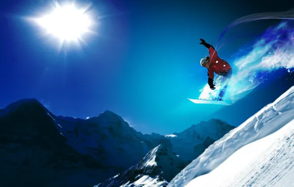 Картинка горы, экстрим, cноуборд, snowboard