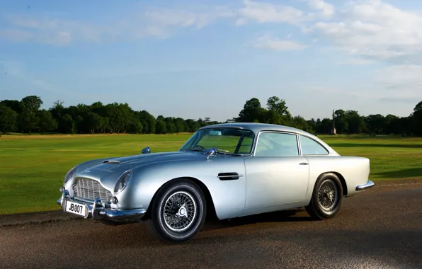 Картинка серый, Aston Martin, классика, 1964, DB5, автомобиль Джеймса Бонда