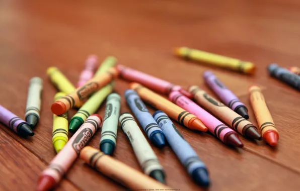 Картинка стол, карандаши, разноцветный