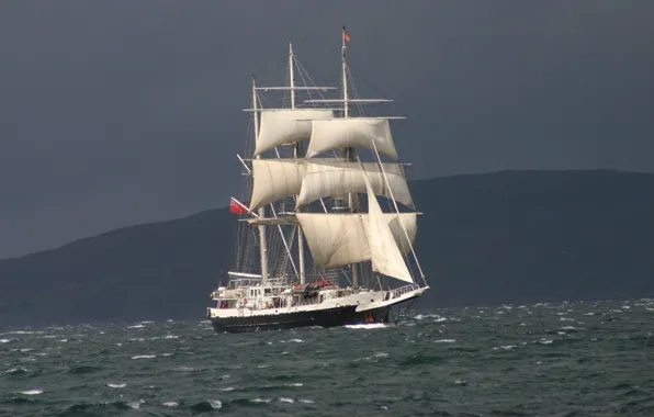 Картинка waves, sea, fog, haze, Lord Nelson, Traditional Boats &amp; Tall Ships Southampton
