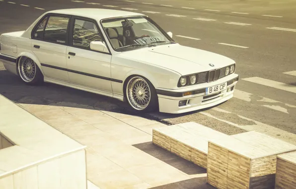 Картинка BMW, Car, E30, BBS, Stance, Wheels, Lowsociety