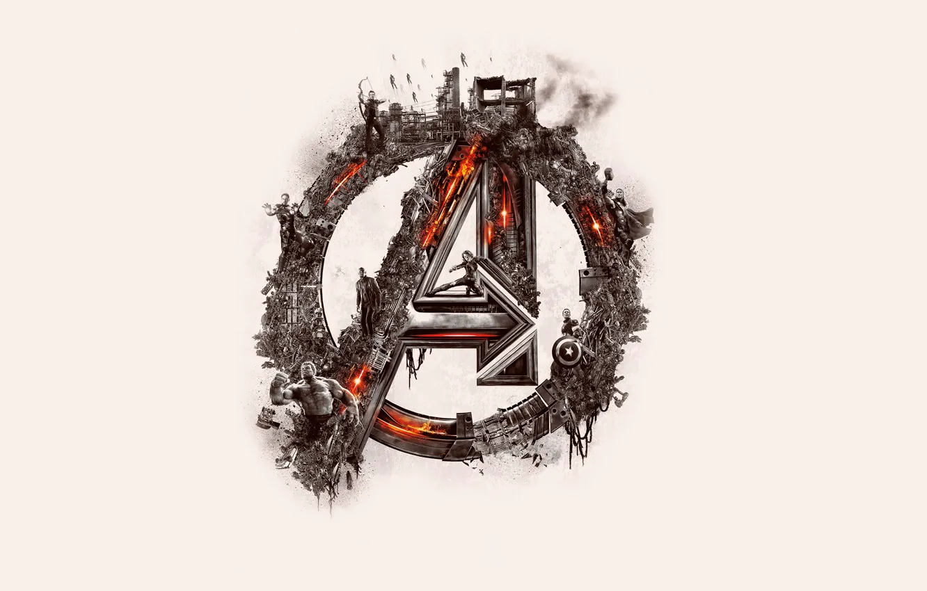 Фото обои фон, лого, Мстители, Avengers:Age of Ultron