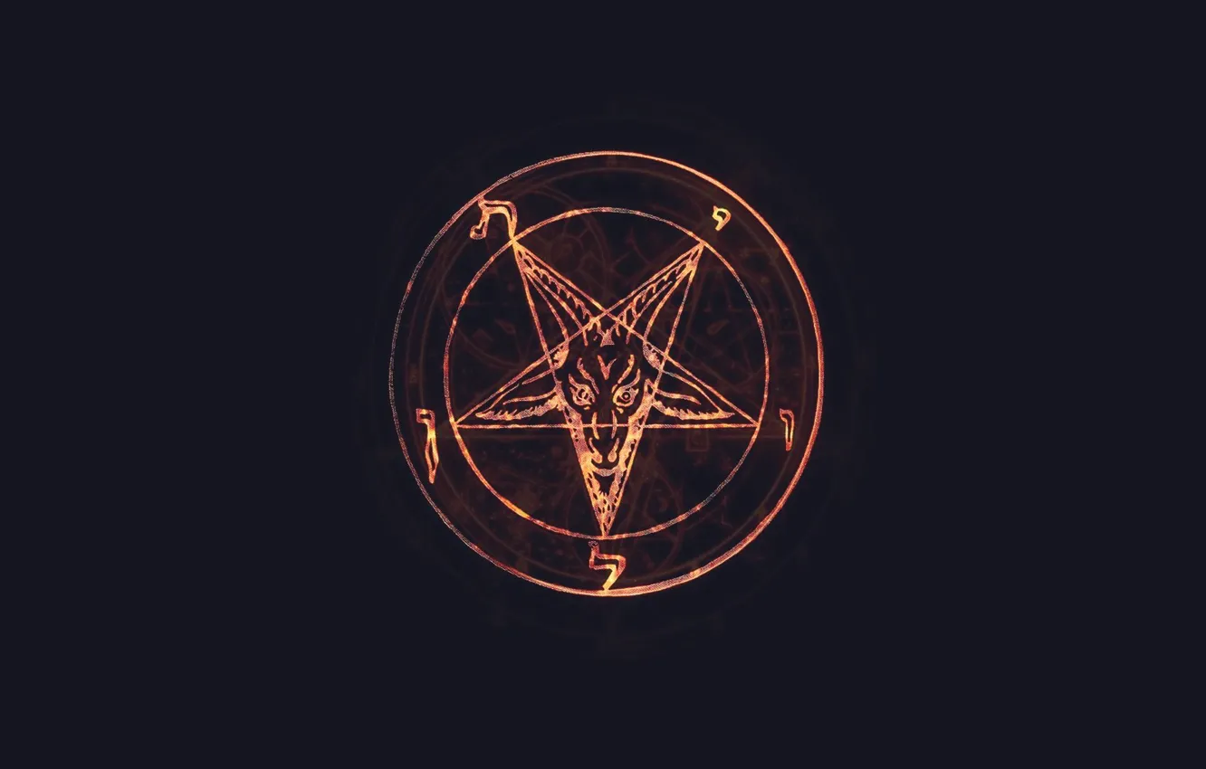 Фото обои свечение, сатана, люцифер, Пентаграмма