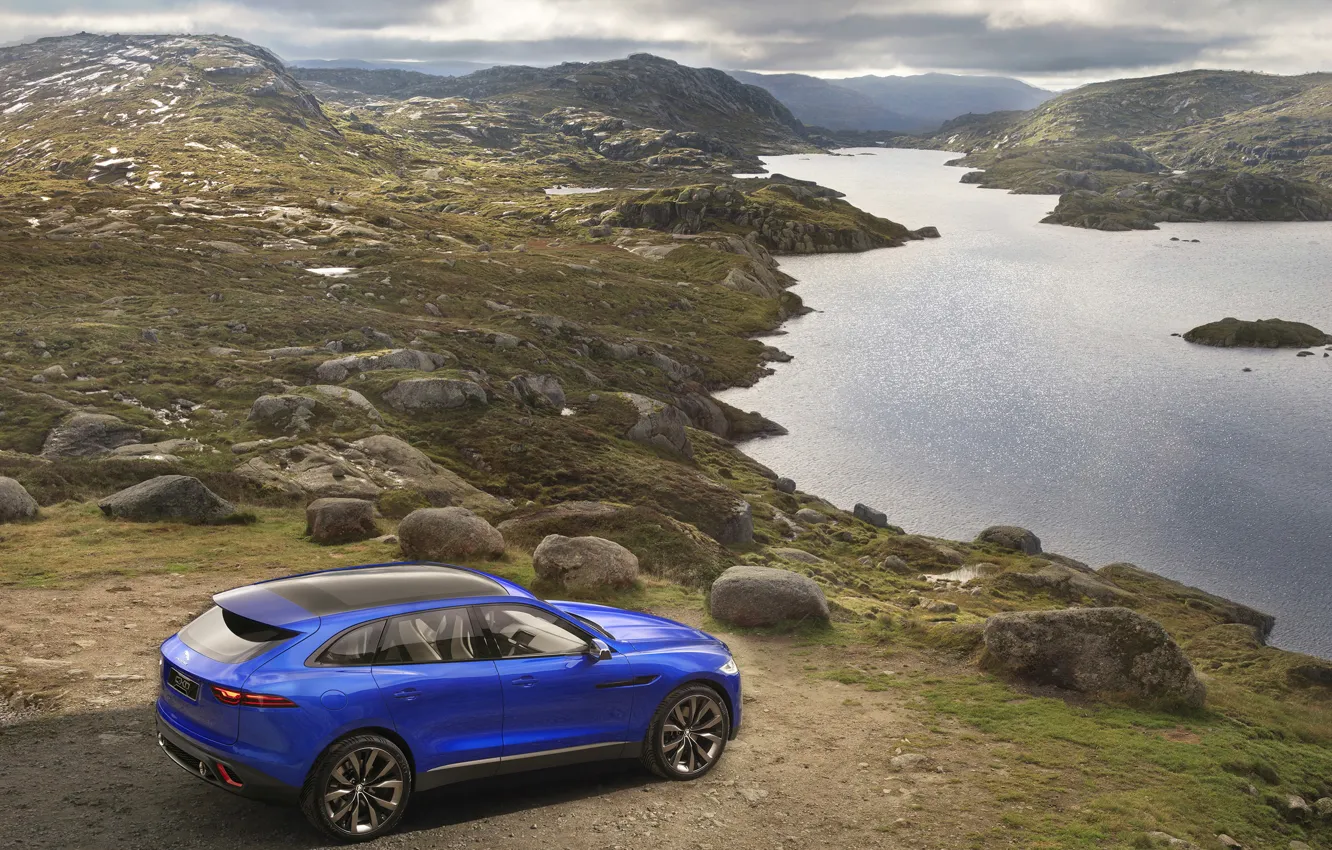 Фото обои синий, англия, Jaguar, concept, концепт, crossover, sports, c-x17