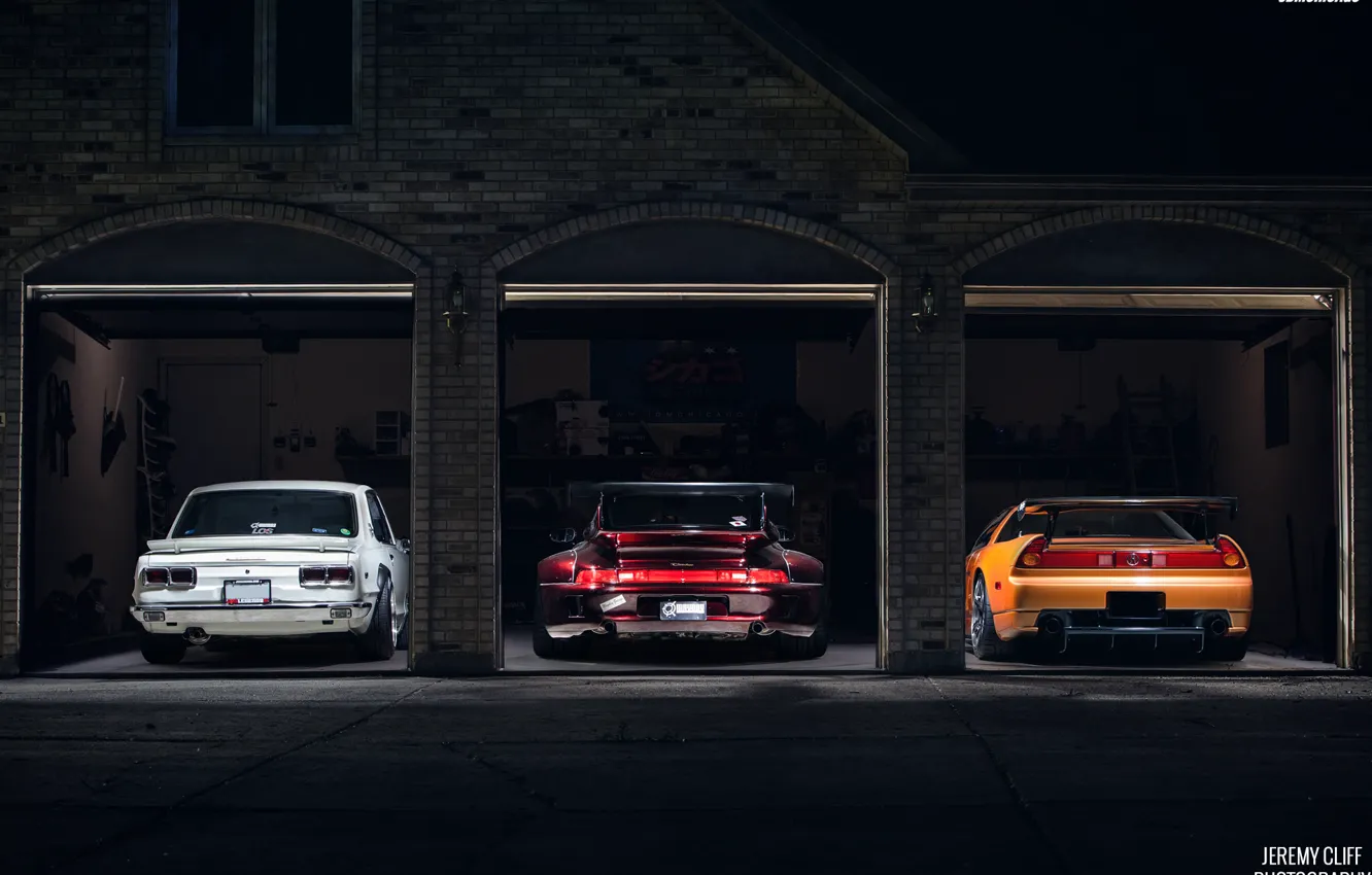 Фото обои Nissan Skyline, Acura NSX, RWB Porsche
