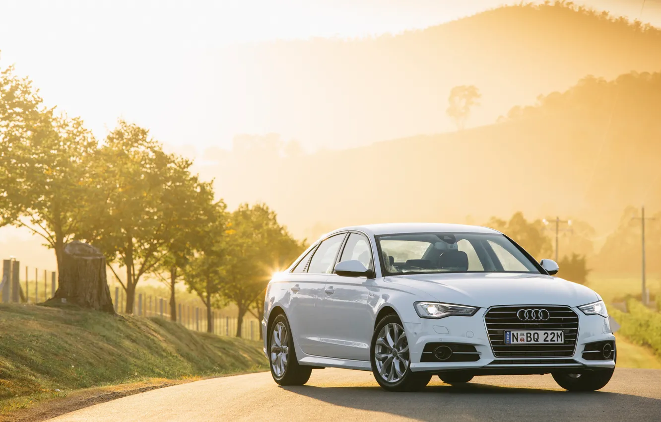 Фото обои Audi, ауди, TDI, белая, седан, quattro, Sedan, кватро, AU-spec, 2015, S line