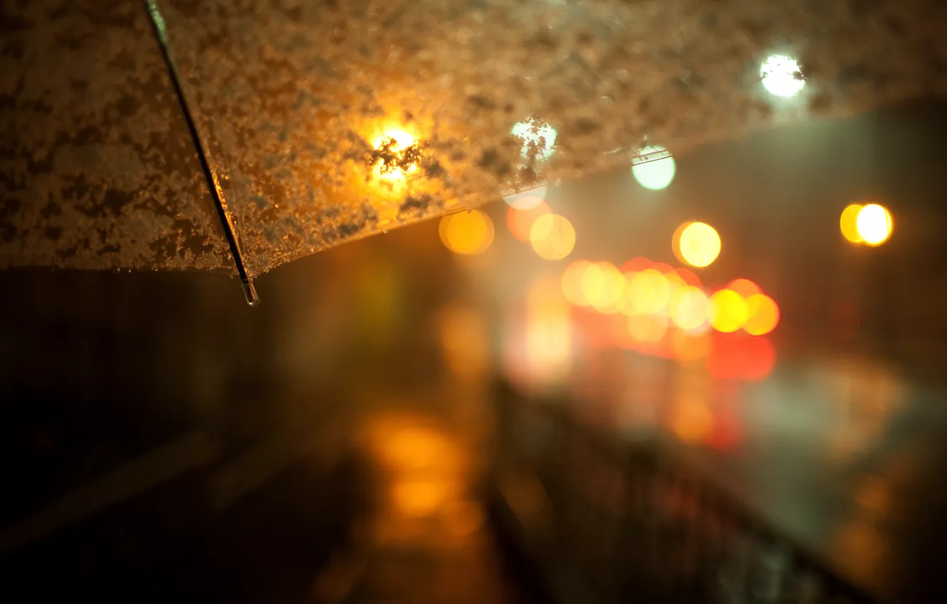 Фото обои дождь, улица, зонт