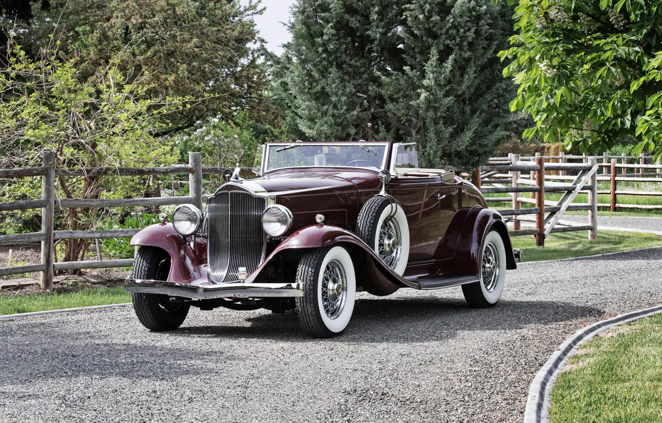 Фото обои Roadster, родстер, 1932, Packard, пакард