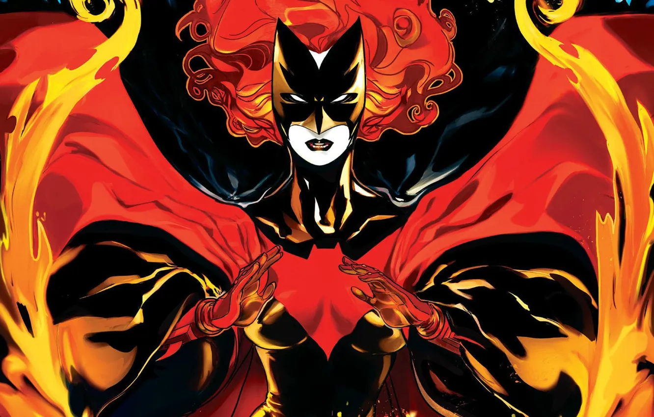 Фото обои огонь, comics, Batwoman. 