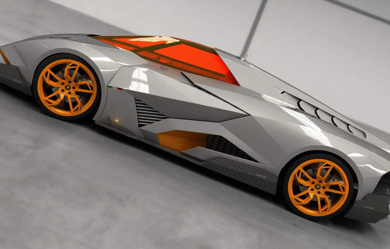 Фото обои Concept, Авто, Lamborghini, Вид, Концепт, Car, Сбоку, 2014, Egoista