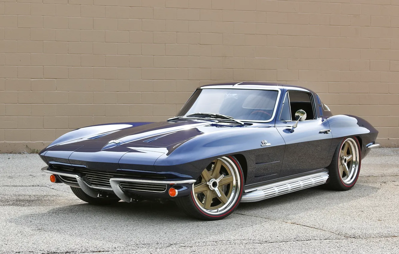 Фото обои Corvette, Chevrolet, Center, 1964, Stingray, Wheels, RS6, Forgeline, Locking