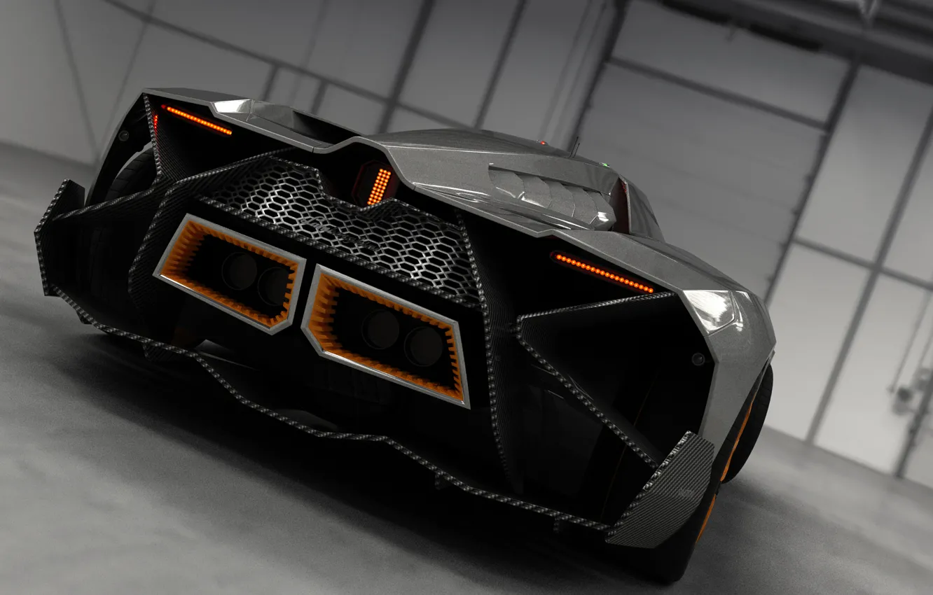 Фото обои Concept, Авто, Lamborghini, Зад, Car, 2014, Egoista