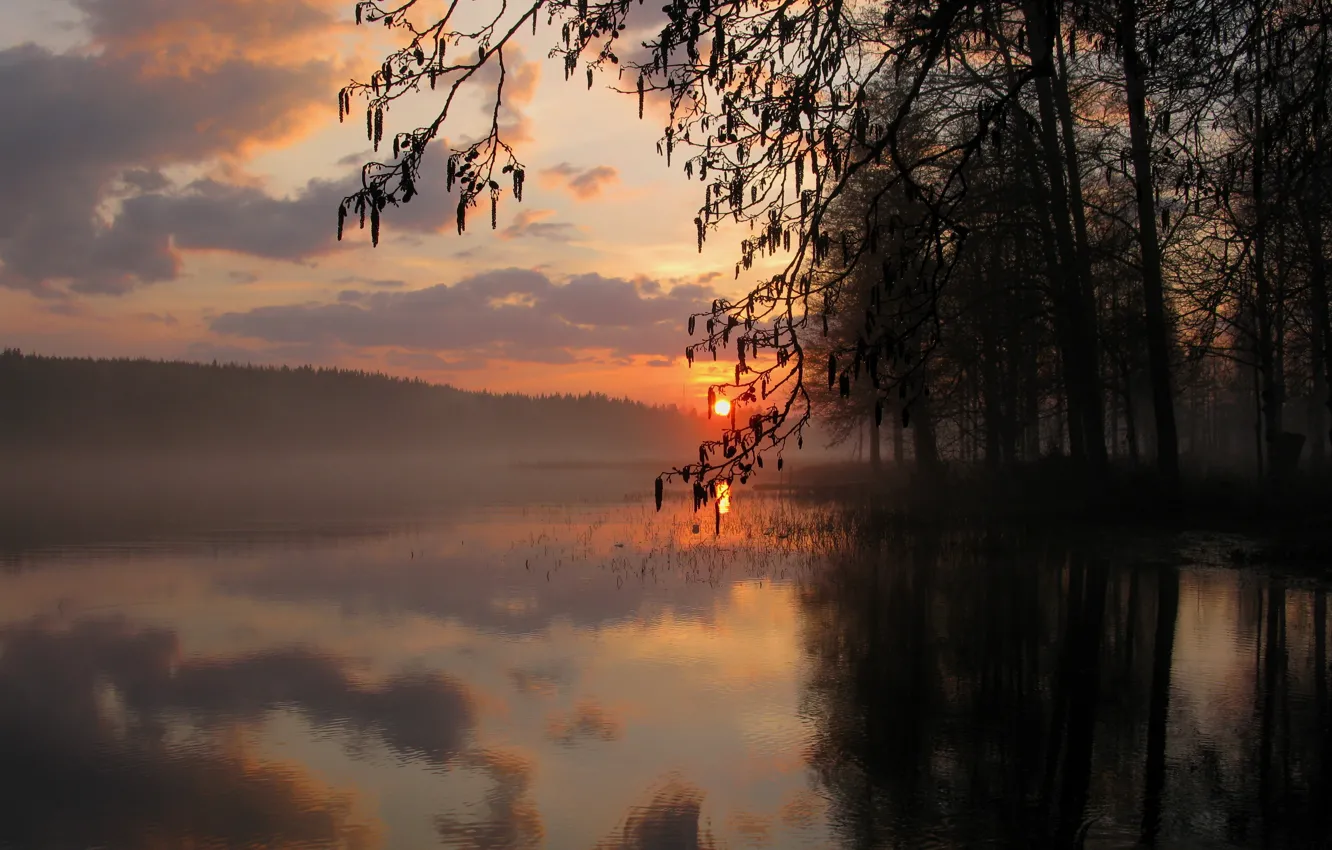 Фото обои закат, природа, озеро, Nature, sunset, lake