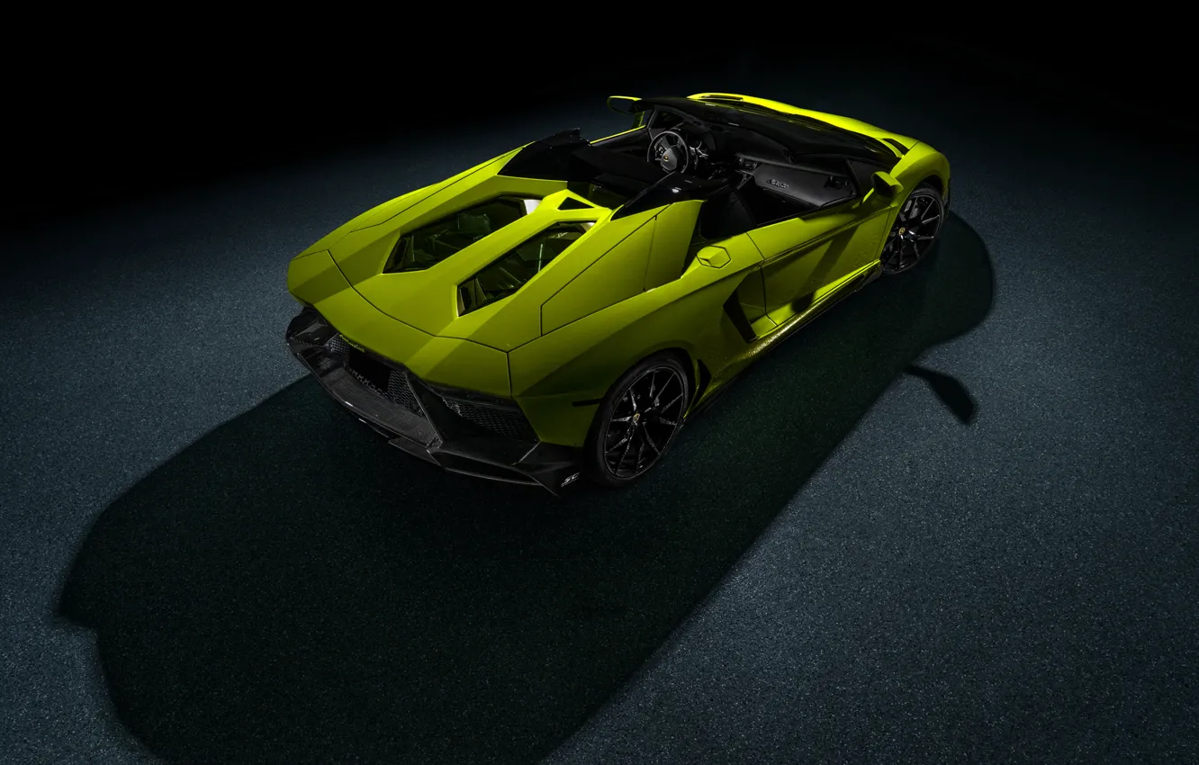 Фото обои Roadster, Lamborghini, Green, Aventador, Speciale, LP720-4, Rear, Anniversario, Carbone, Serie