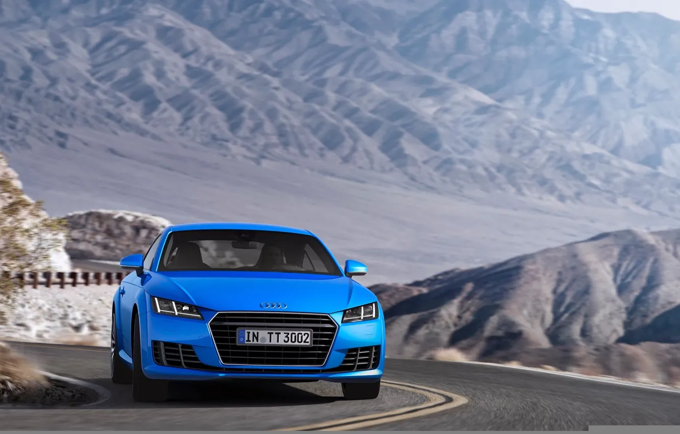 Фото обои ауди тт, горы, синий, купе, Audi TTS Coupe 2015