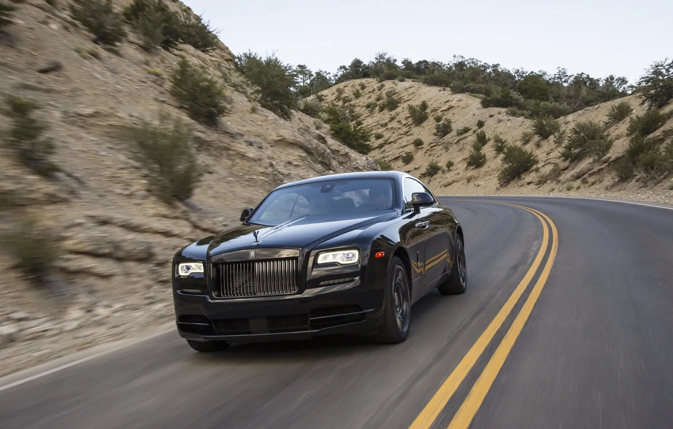 Фото обои car, авто, скорость, Rolls-Royce, автомобиль, road, speed, шикарный, роллс-ройс, Wraith, Black Badge