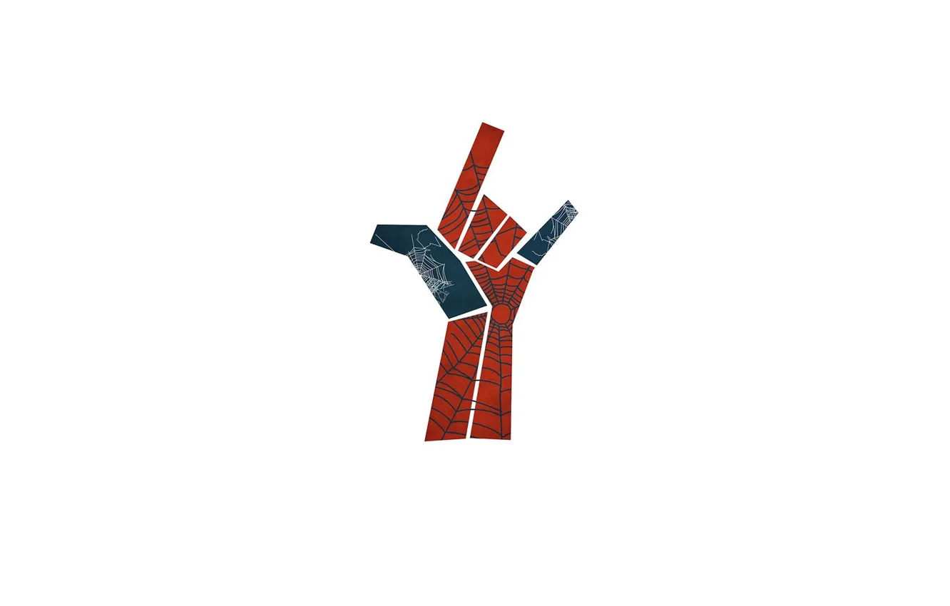 Фото обои рука, минимализм, Spider-Man, Человек-Паук