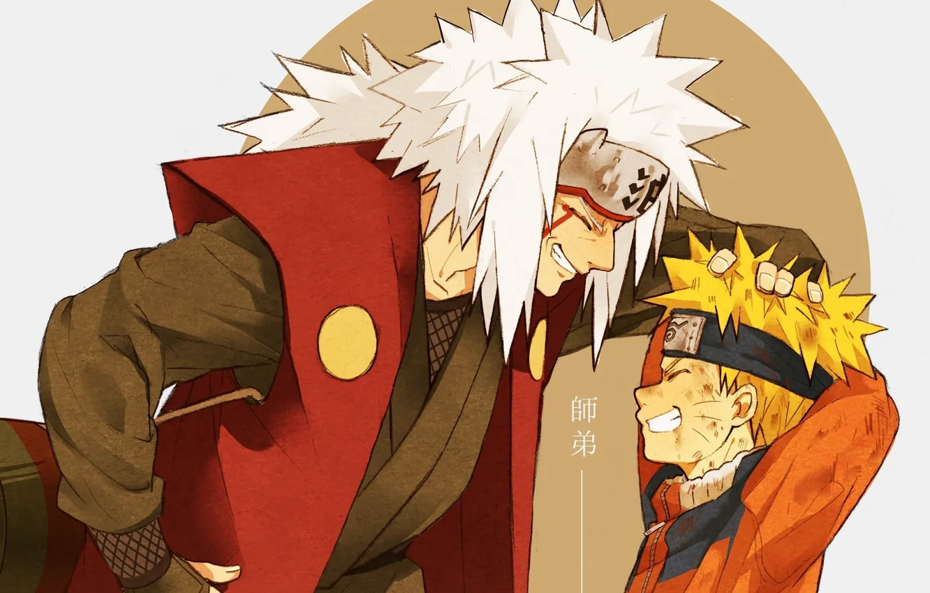 Фото обои улыбка, повязка, Naruto, жест, учитель, ninja, Naruto Uzumaki, Ji...