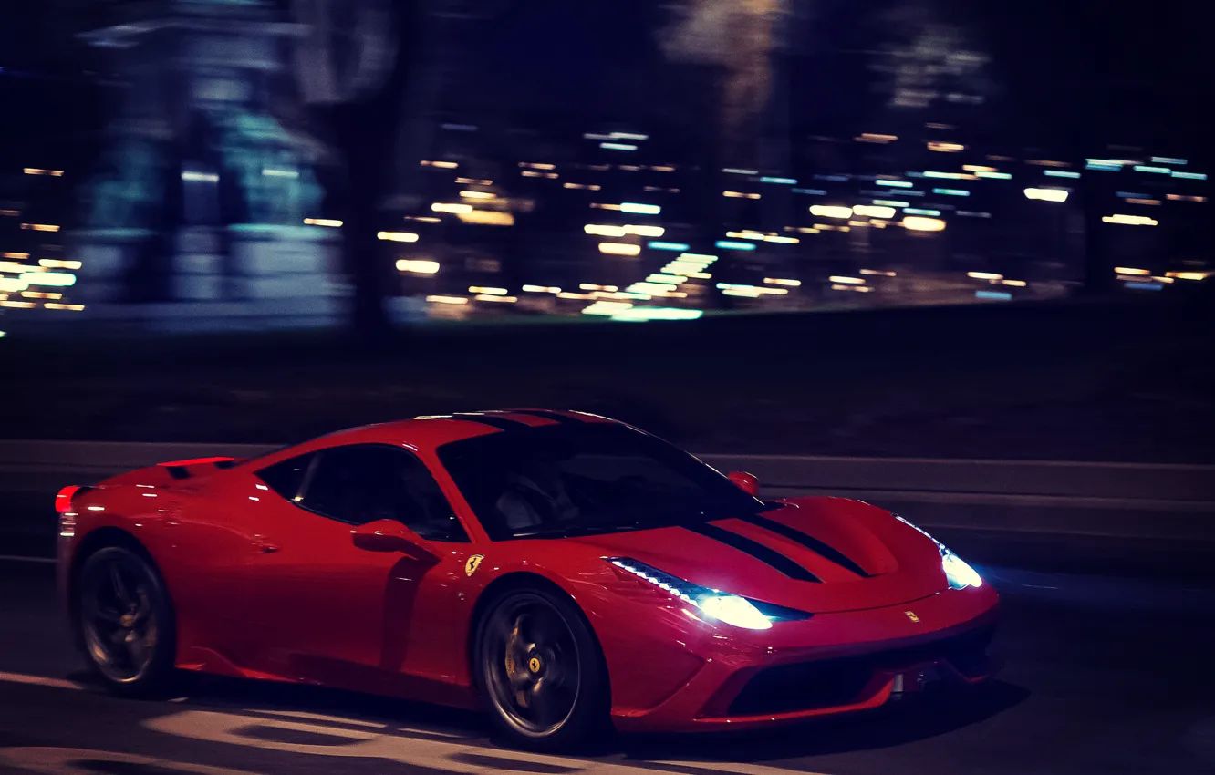 Фото обои Красная, Феррари, Италия, Ferrari, Red, 458, italia, Speciale. 