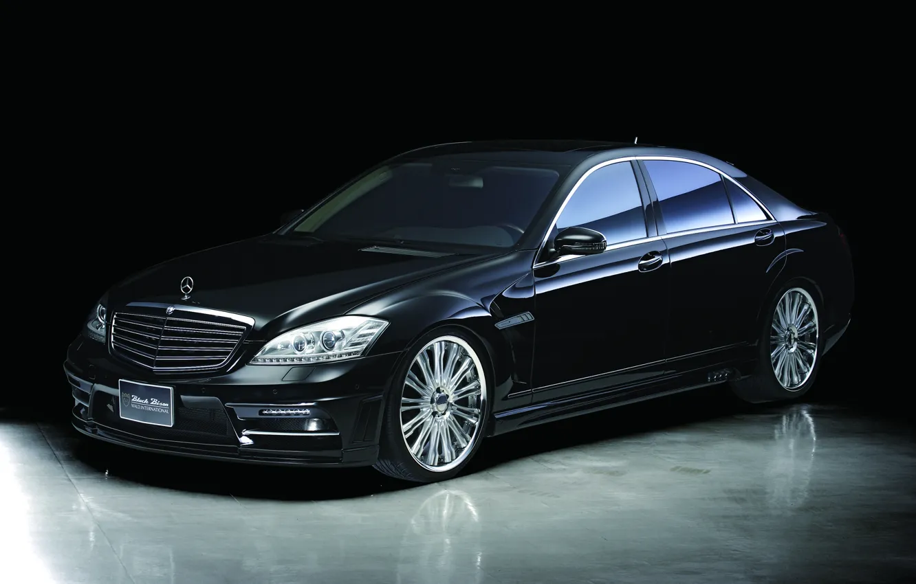Фото обои Mercedes-Benz, black, w221