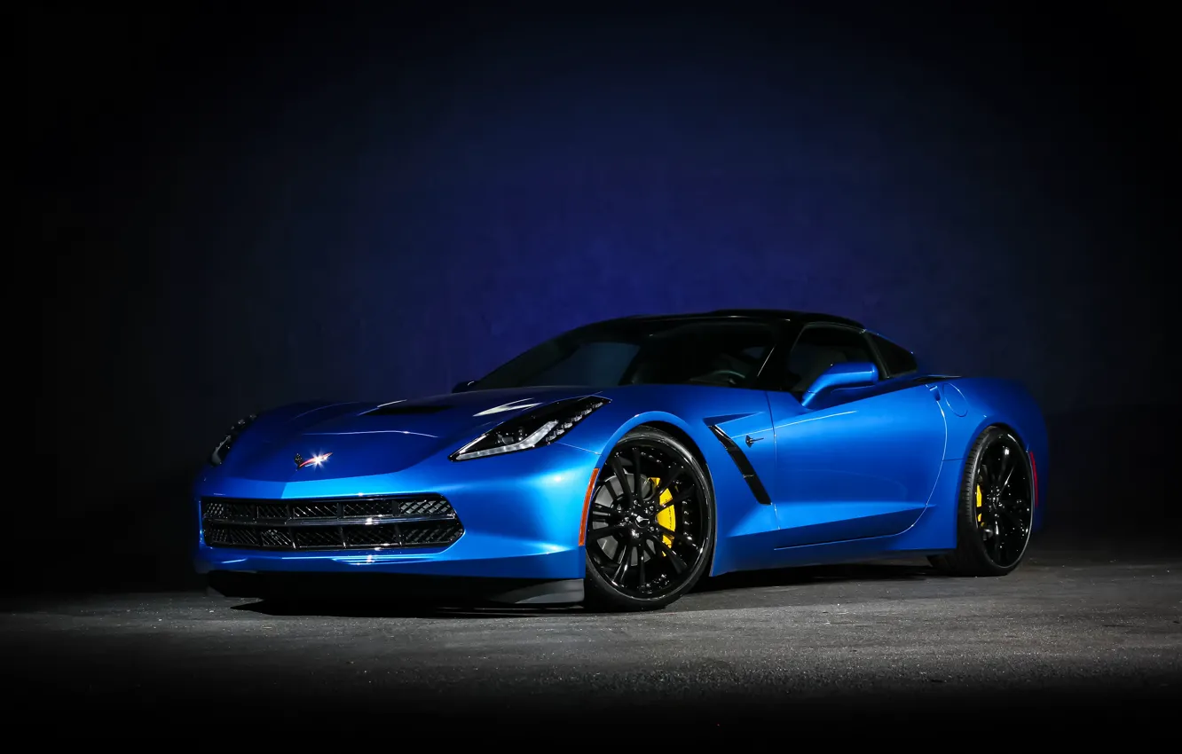 Фото обои Corvette, Chevrolet, blue. 