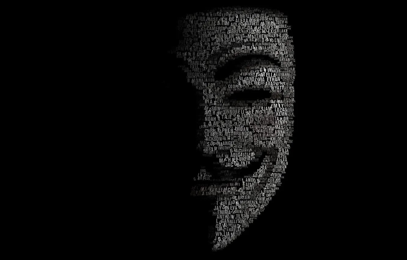 Фото обои фон, атака, маска, слова, Anonymous, анонимы, хакер