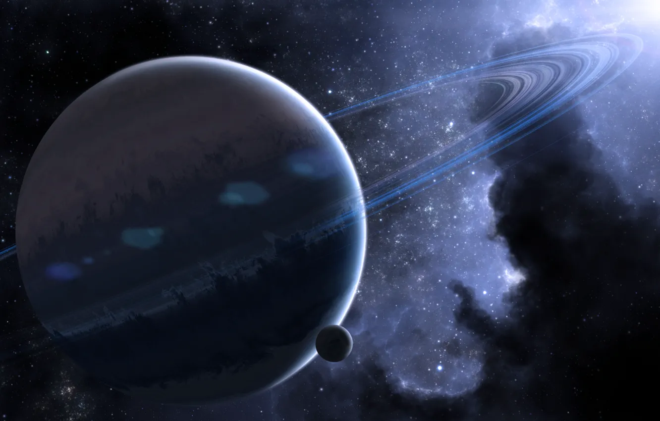Фото обои космос, планеты, кольца, space, nebula, planet