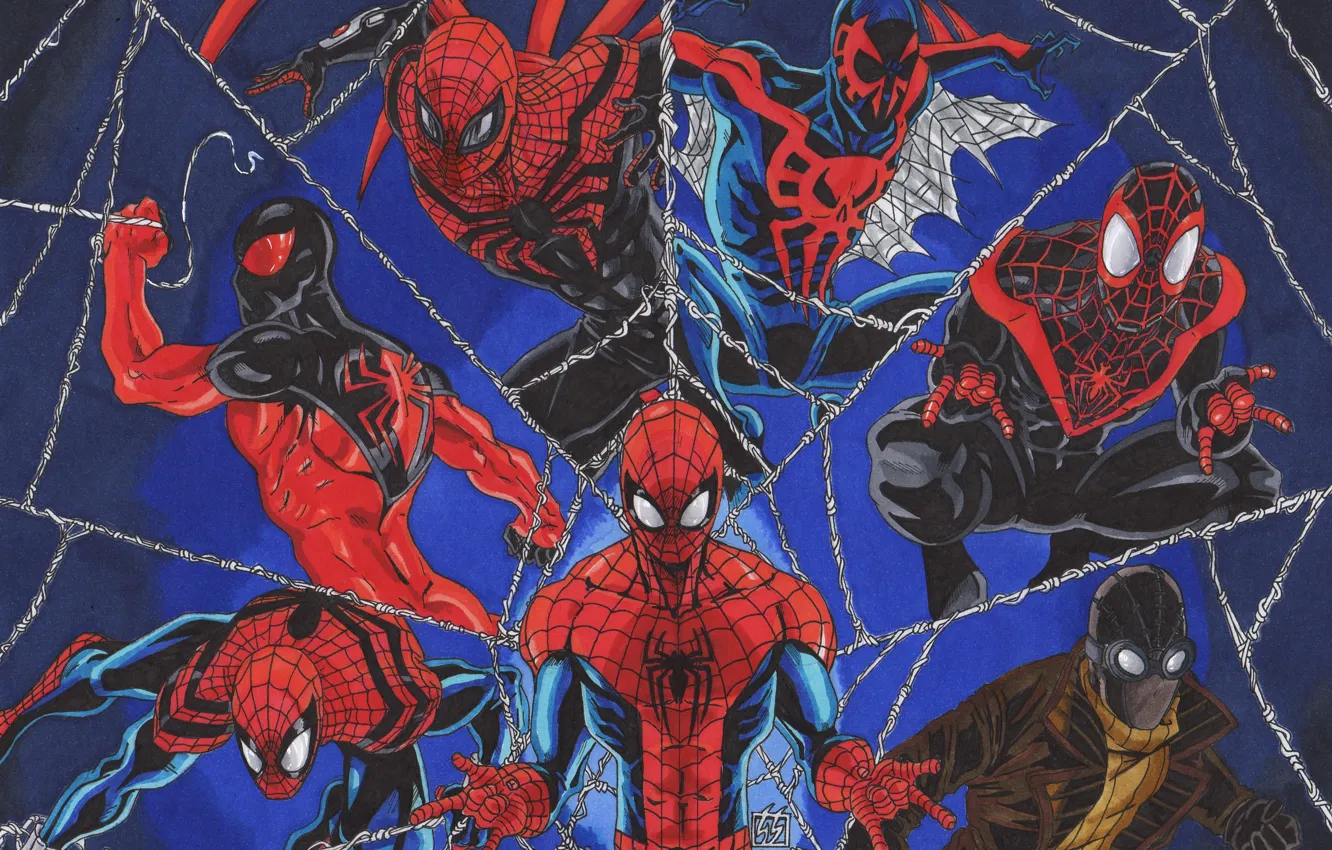 Spider-Man, Peter Parker, Scarlet Spider, Ben Reilly, Miles Morales, Ultima...