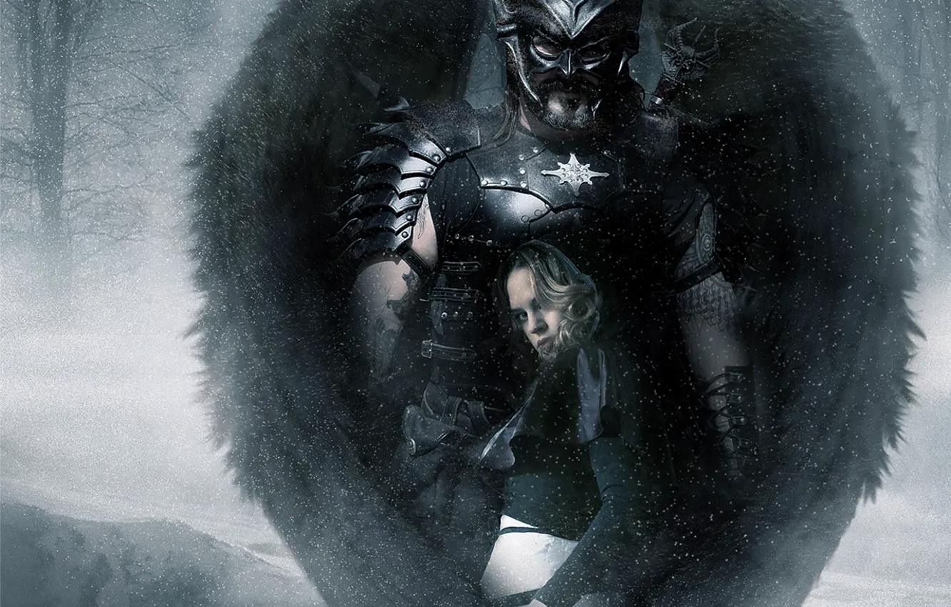 Фото обои девушка, крылья, демон, воин