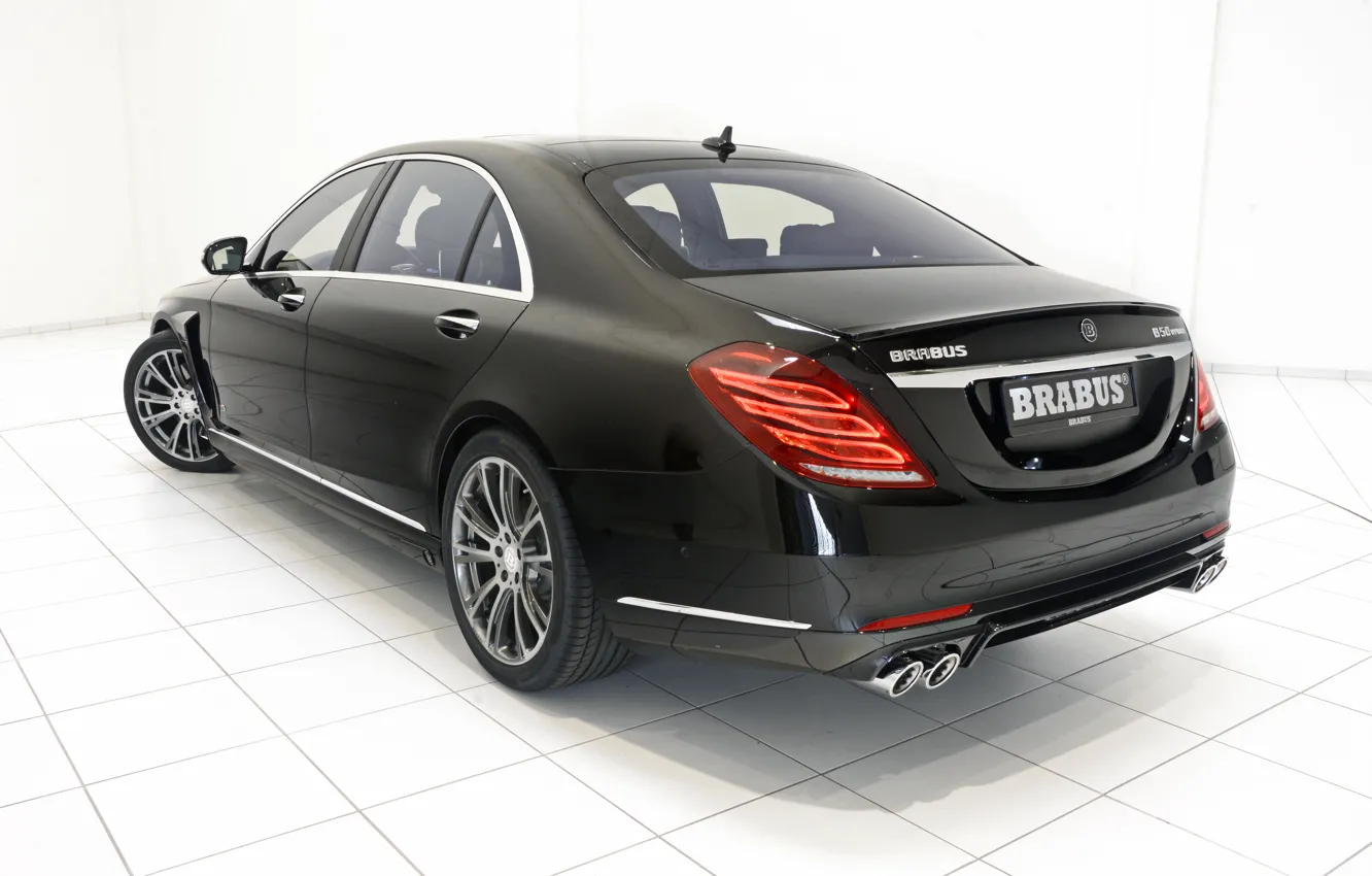 Фото обои черный, Mercedes-Benz, Brabus, седан, мерседес, Hybrid, брабус, гибрид, S-Klasse, W222, 2015, B50