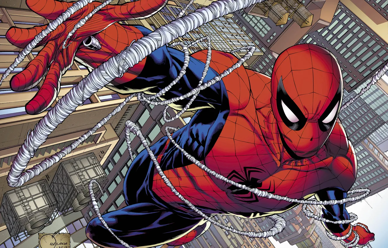 Фото обои spider-man, герой, костюм, Marvel Comics, Peter Parker. 