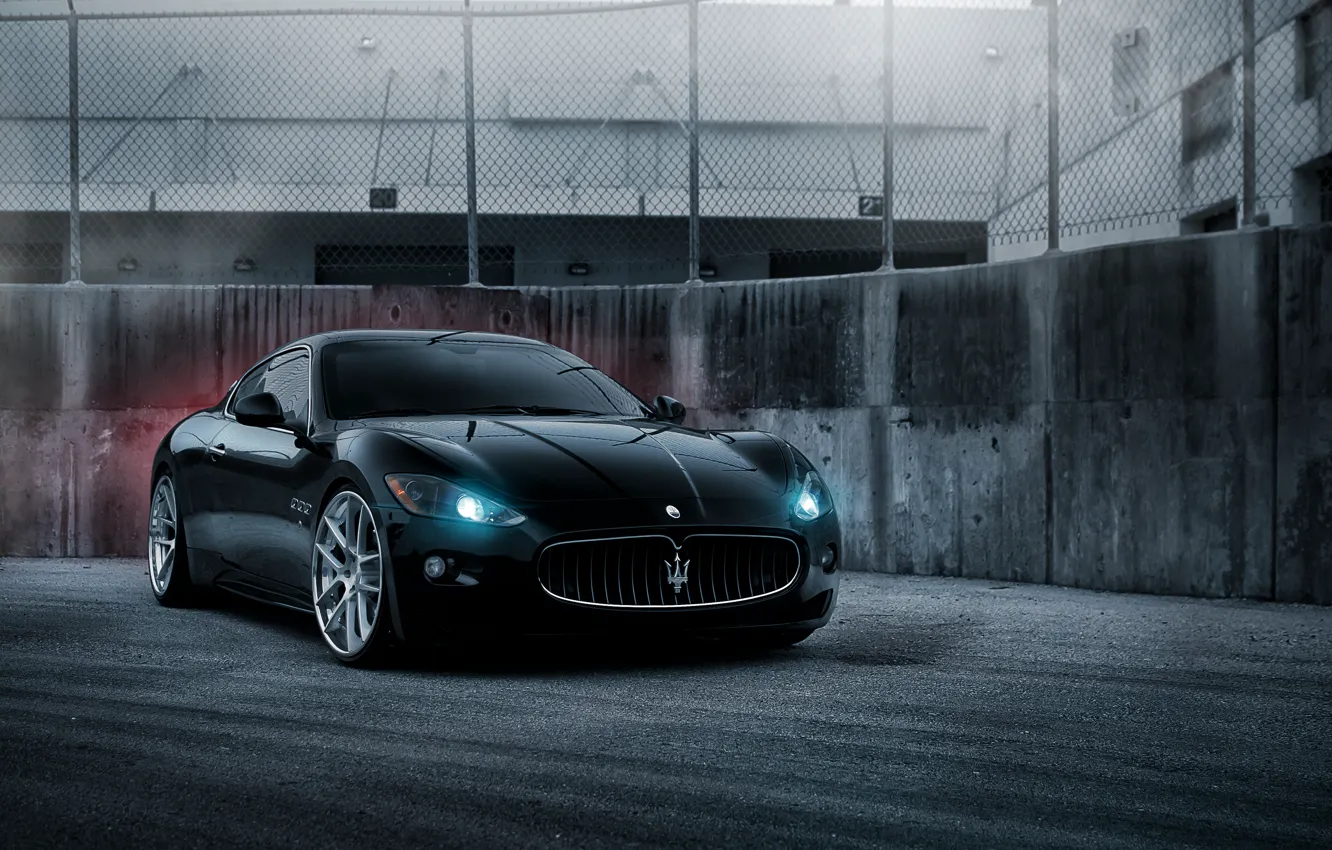 Фото обои чёрный, Maserati, black, GranTurismo, мазерати, гран туризмо