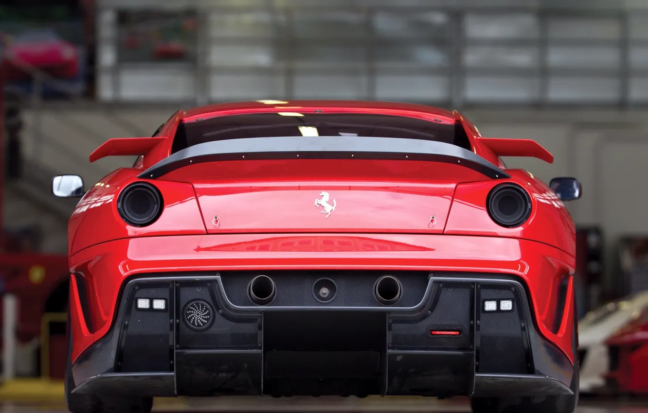 Фото обои Ferrari, red, supercar, 599xx
