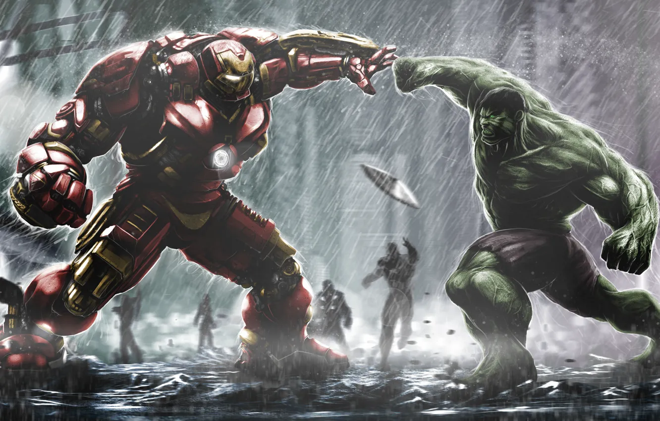 Фото обои броня, hulk, iron man, tony stark, Avengers: Age of Ultron, hulkb...