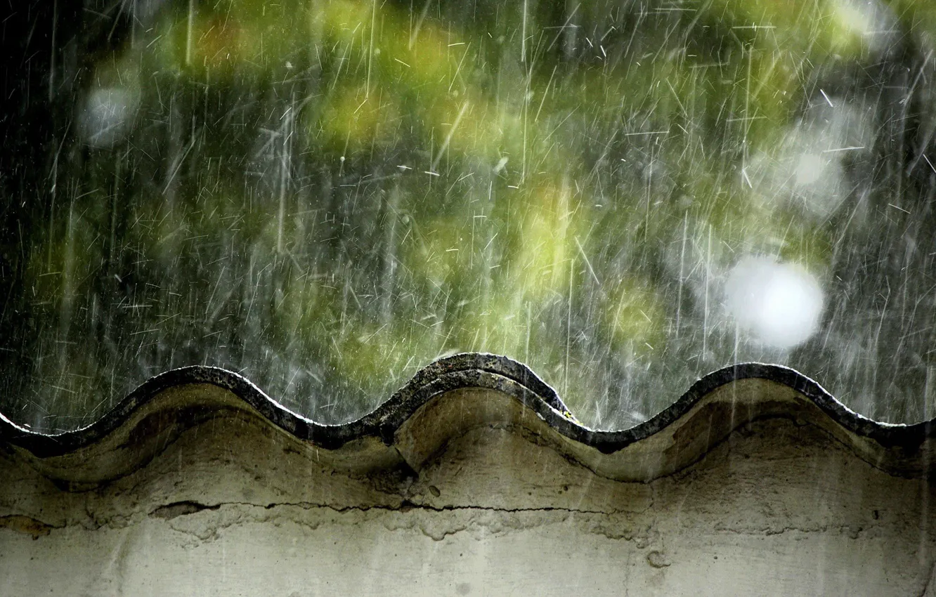 Фото обои мокро, грусть, дождик, крыша, шифер