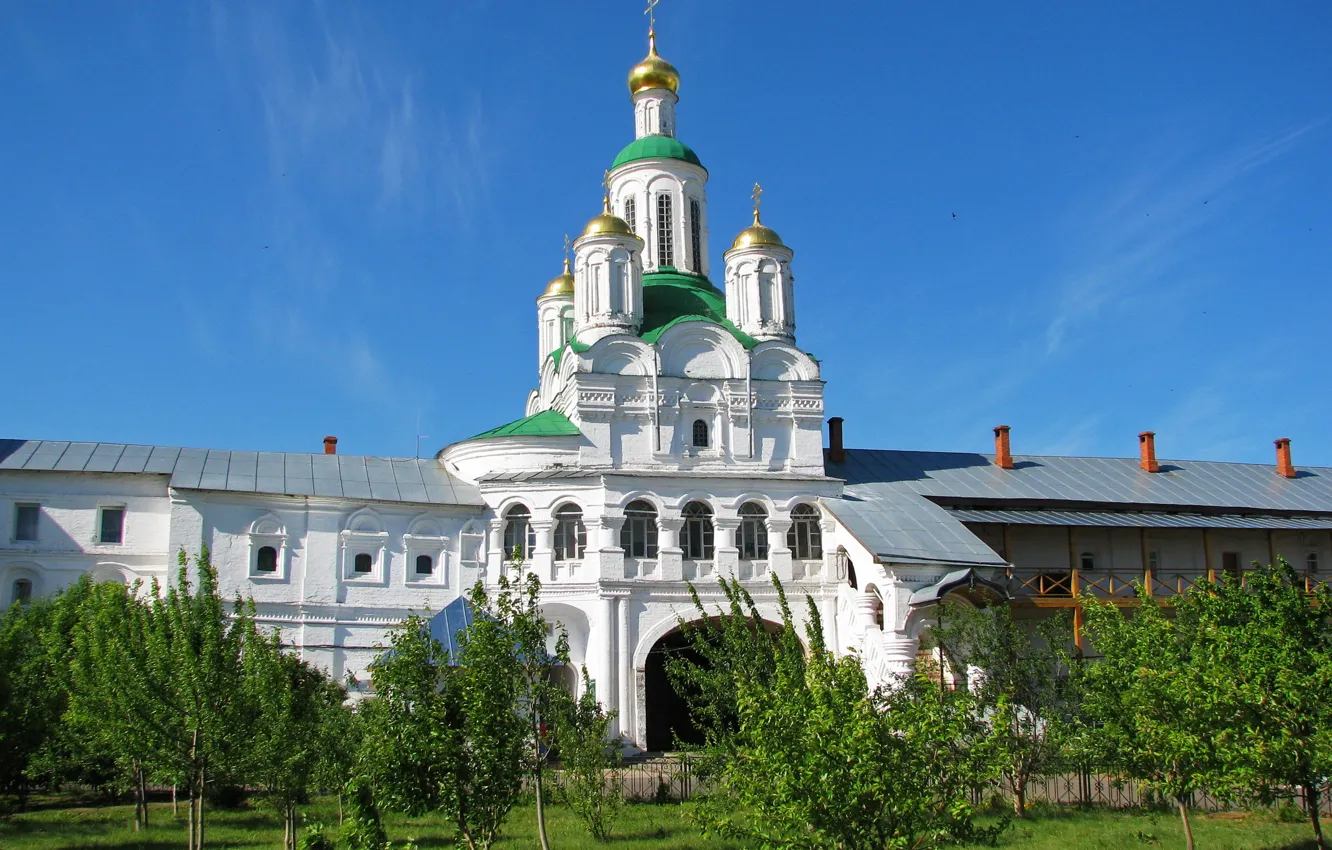 Фото обои город, фото, собор, храм, Россия, монастырь, Желтоводский Макариев монастырь