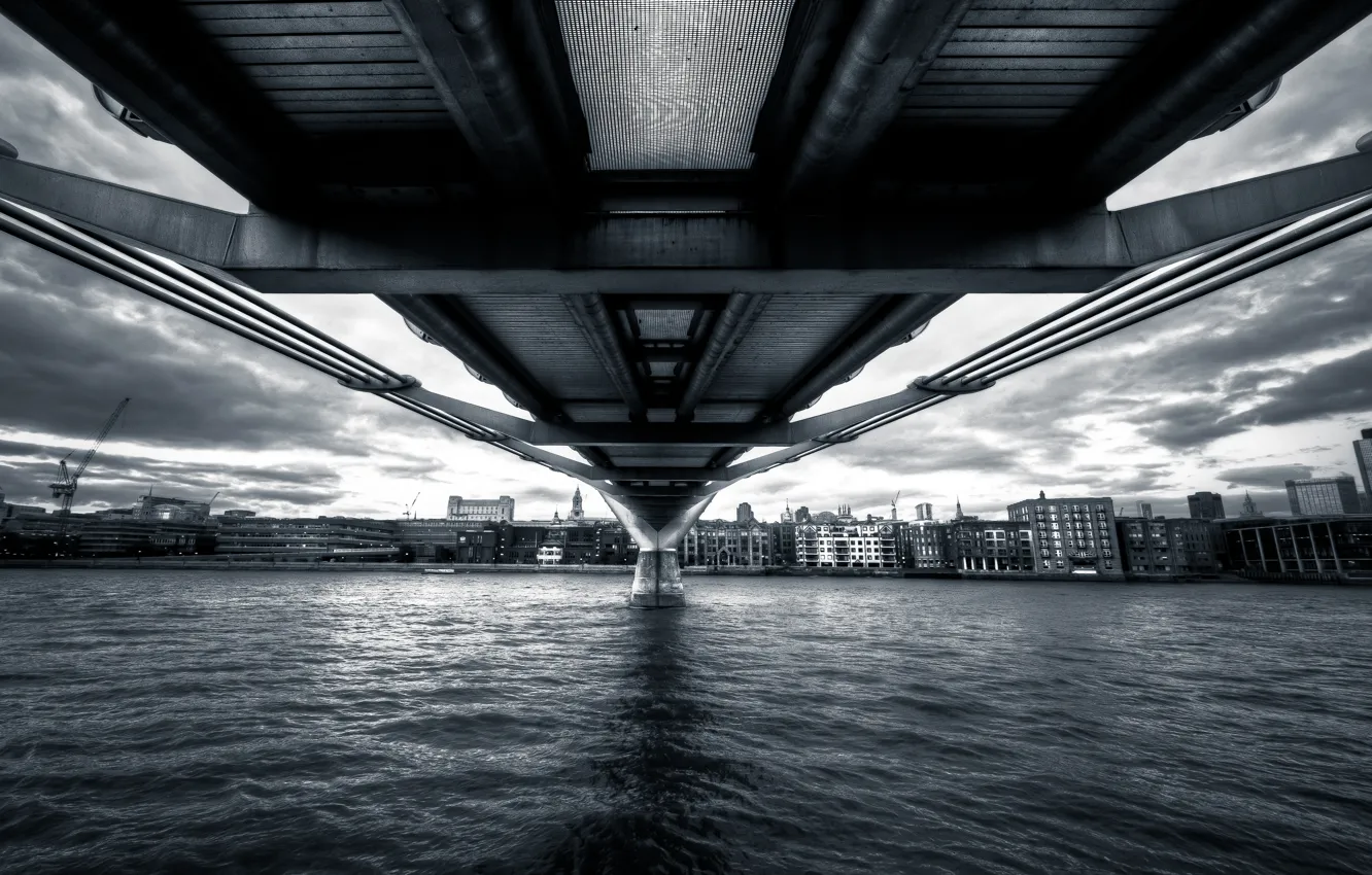 Фото обои Англия, Лондон, river, London, England, thames, Millennium Bridge
