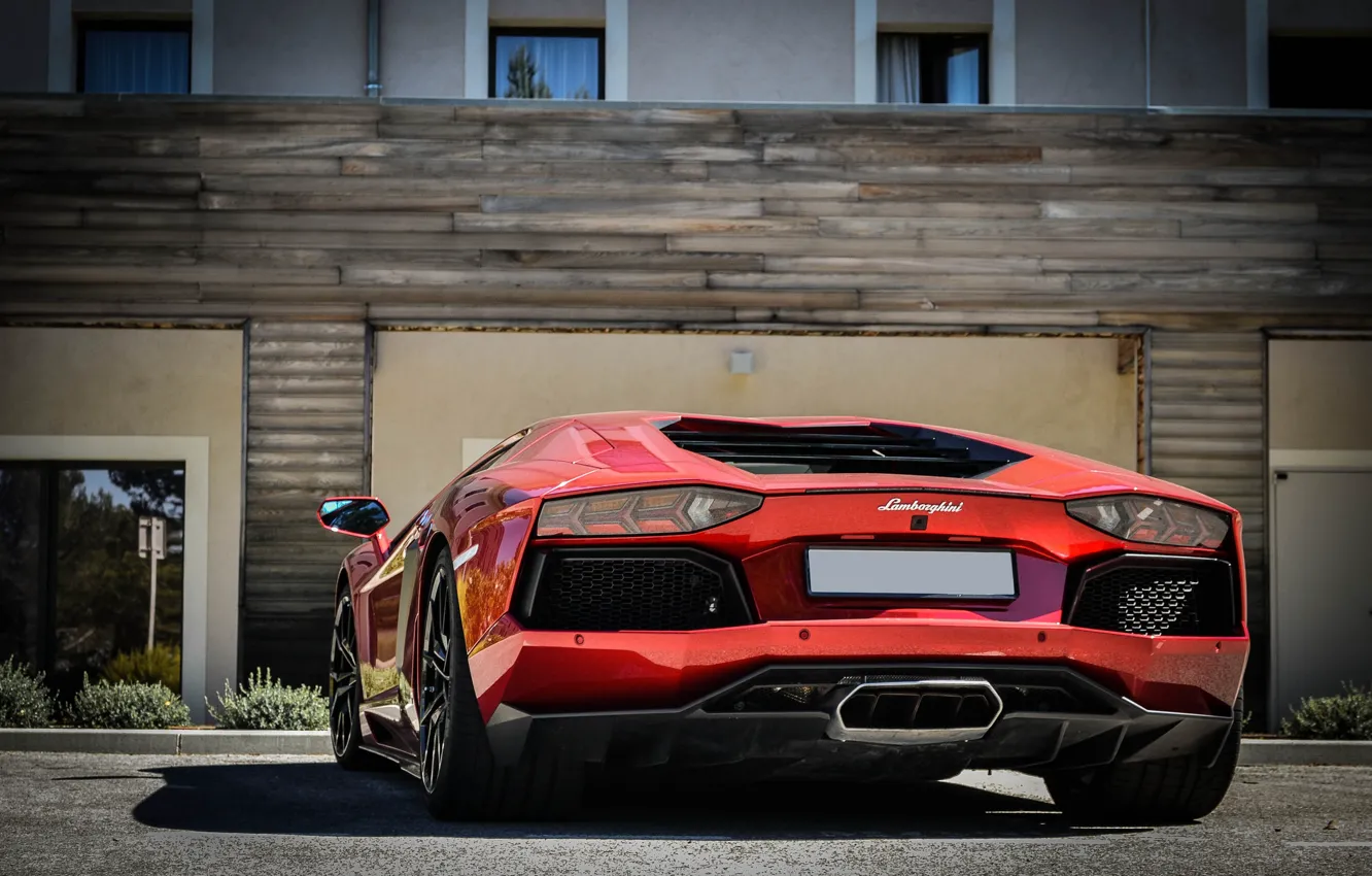 Фото обои Lamborghini, Зад, Ламбо, Суперкар, LP700-4, Aventador