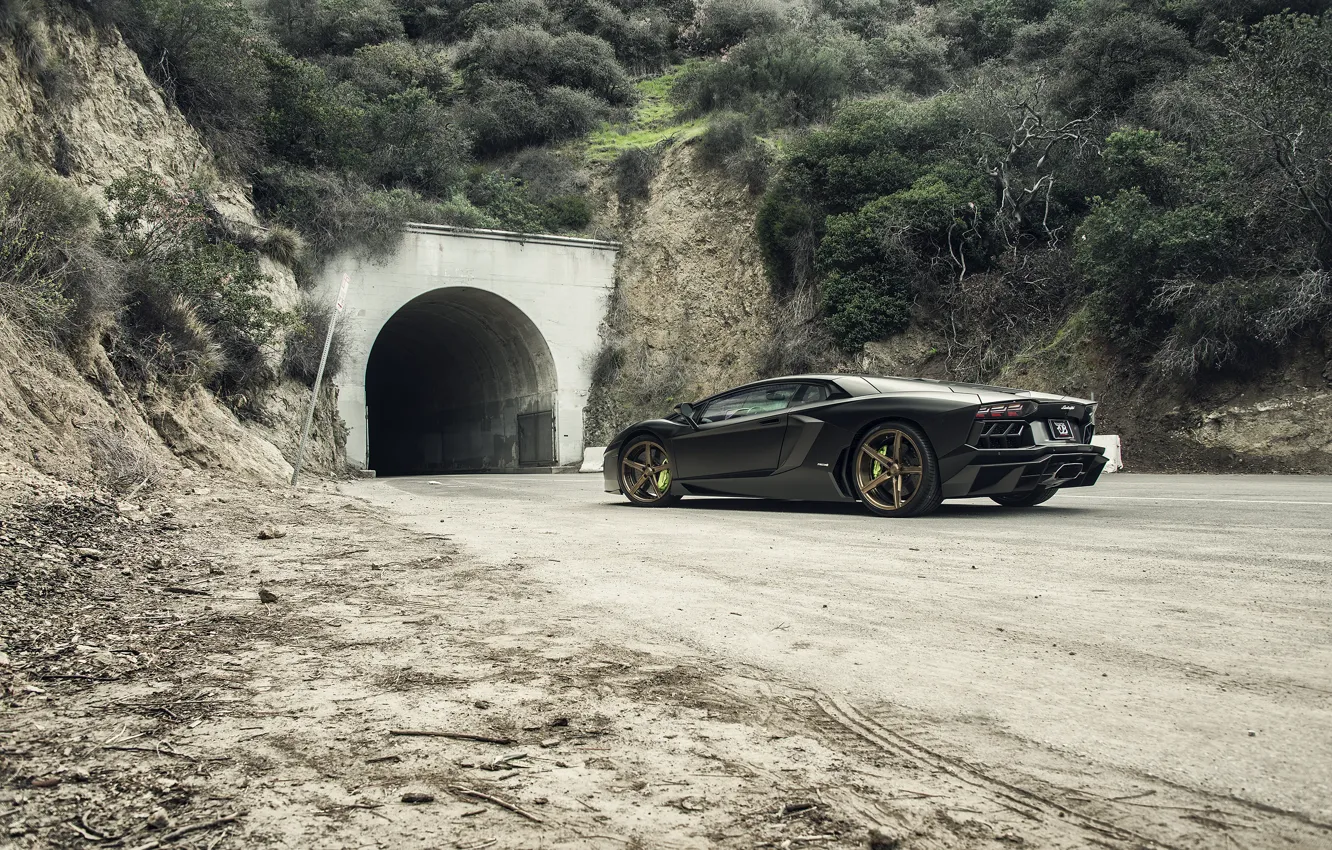 Фото обои Lamborghini, Tuning, LP700-4, Aventador, Mansory, Supercar, Wheels, Rear, RDB LA Matte, Savini