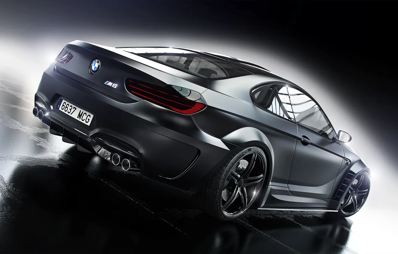 Фото обои BMW, Car, Black, Prior Design, Wheels, Rear