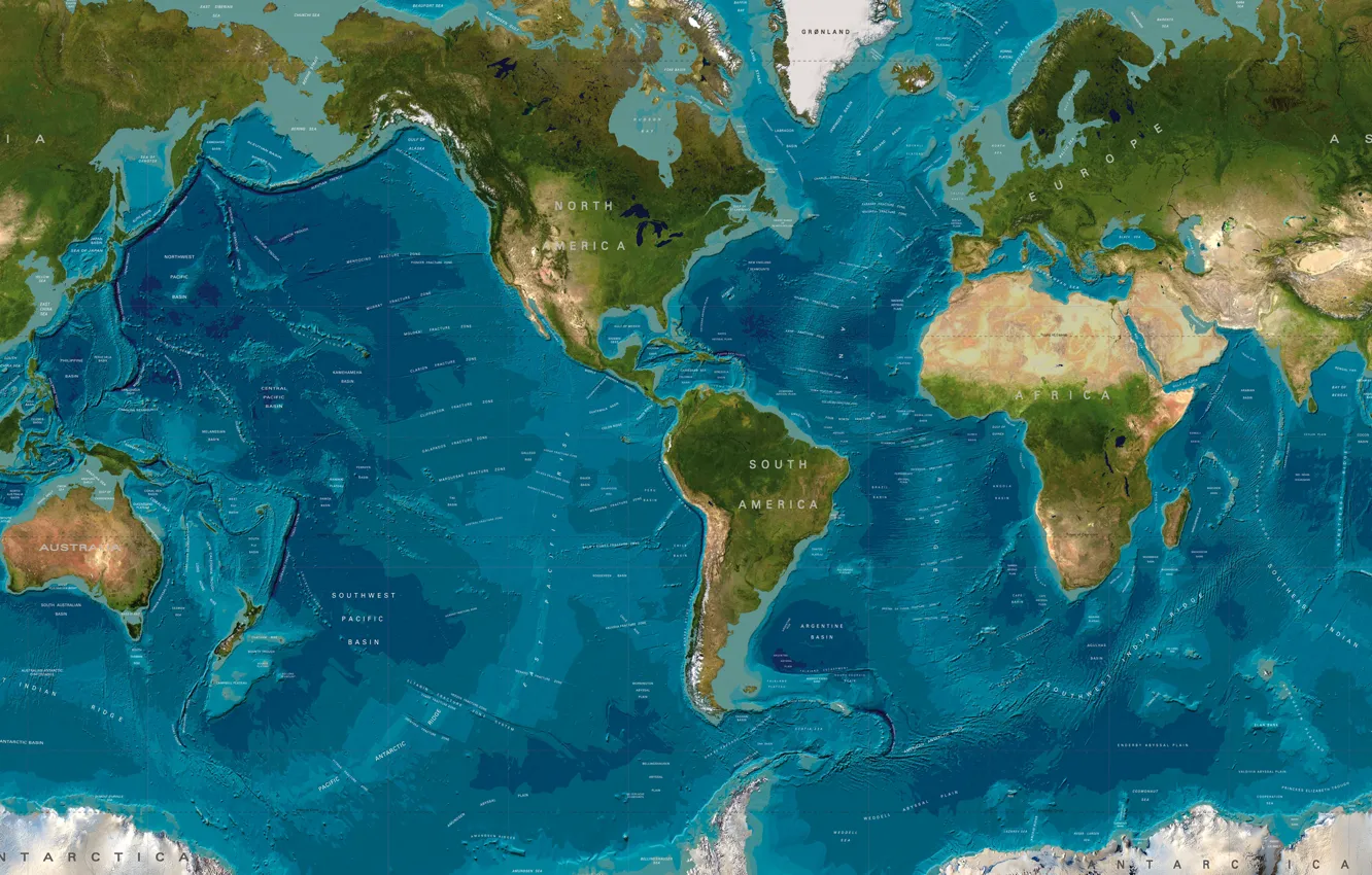 Карта Мира Океаны Фото