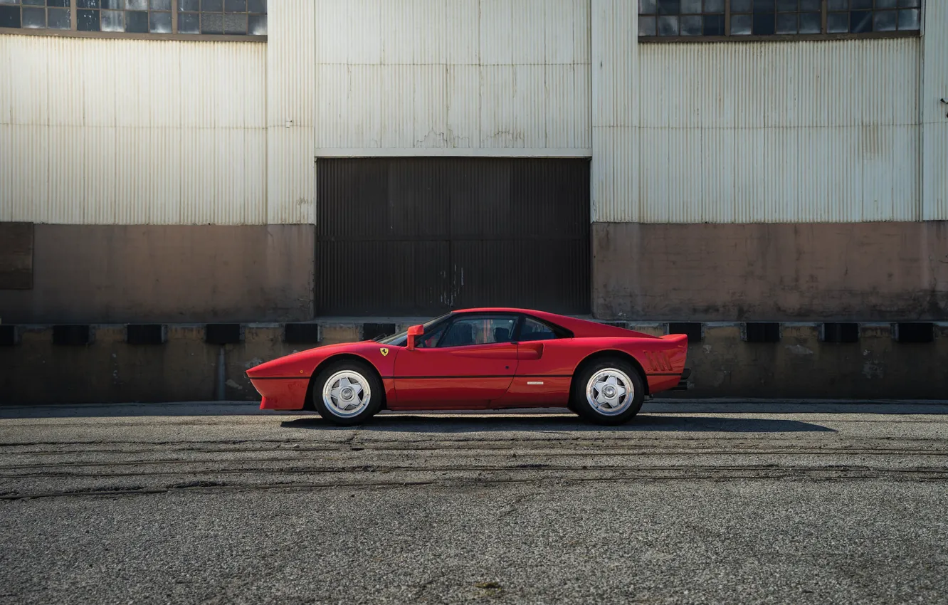 Фото обои красный, Ferrari, Red, спорткар, sportcar, GTO, classic, urban, 288