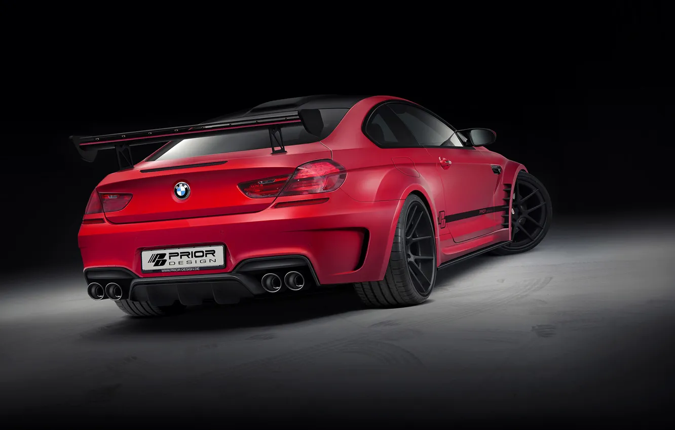 Фото обои BMW, red, tuning, coupe, prior design, f13