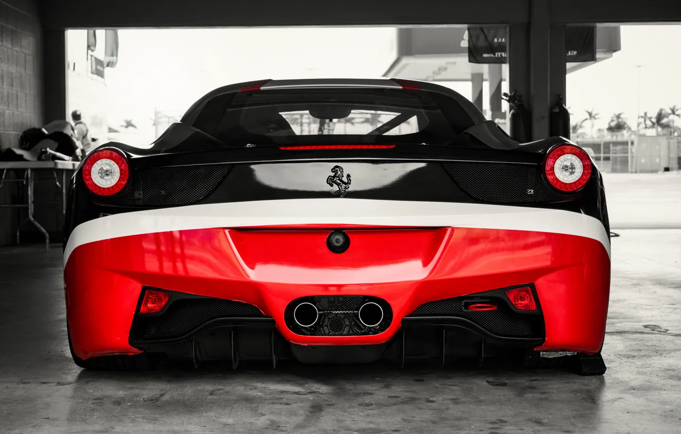 Фото обои Ferrari, red, феррари, black, 458 Italia