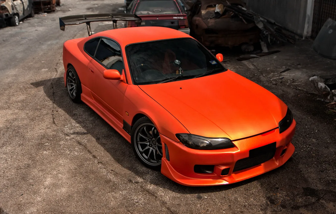 Фото обои S15, Silvia, Nissan, orange