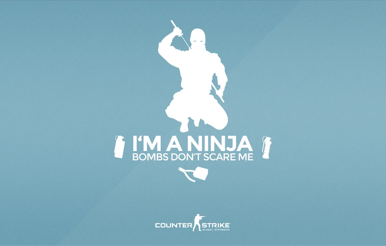 Фото обои kit, CS GO, Counter Strike Global Offensive, Серия &quot;CS GO Situation&quot;, I'm a ninja, Bombs …
